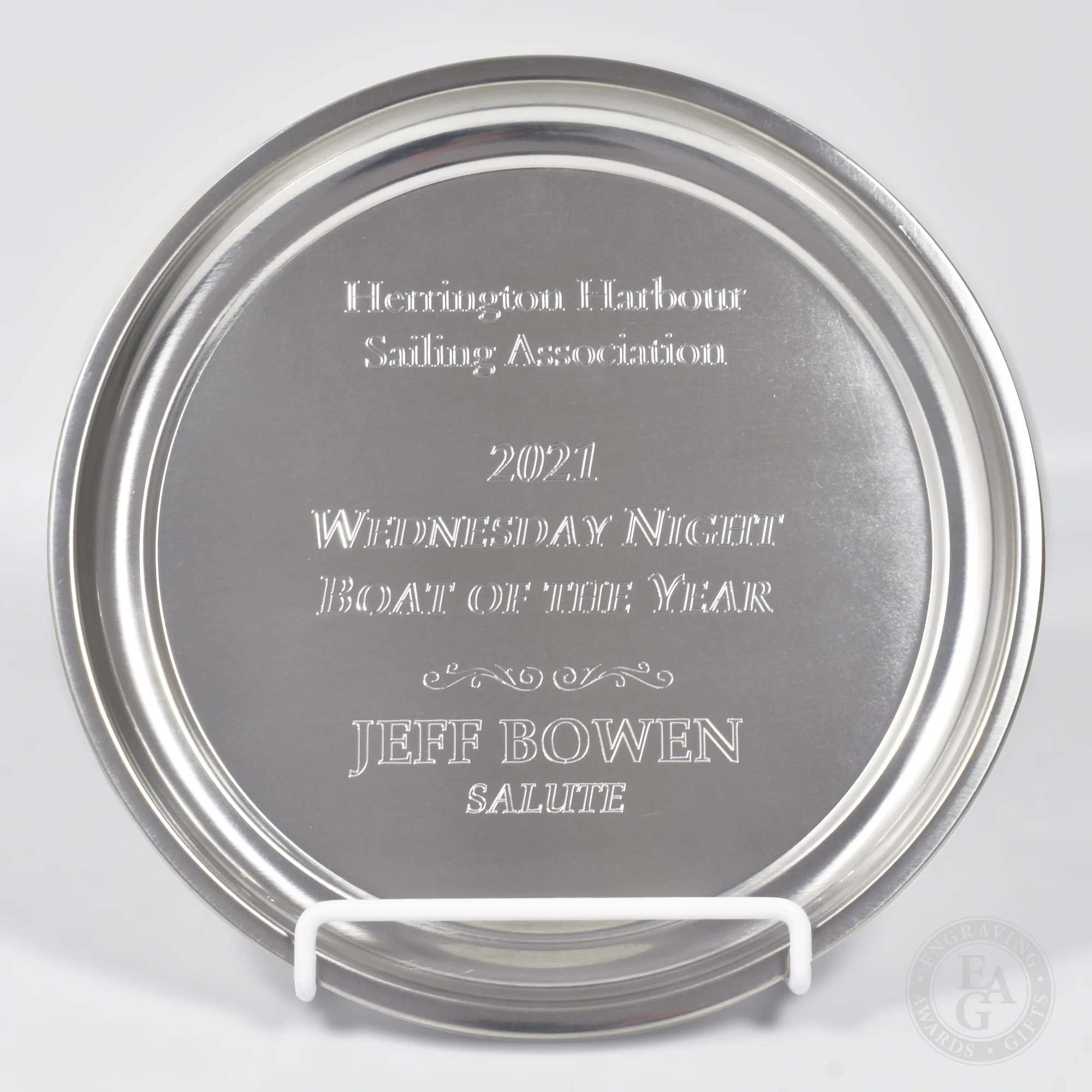 10" Diameter Pewter Gallery Edge Tray - Image 3