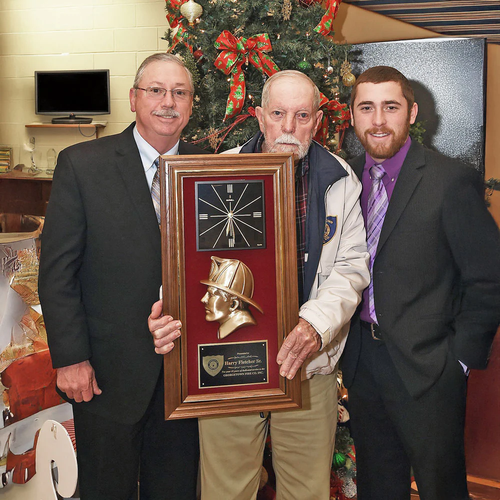 13" x 24" Walnut Firefighter Clock Frame Award - Image 4