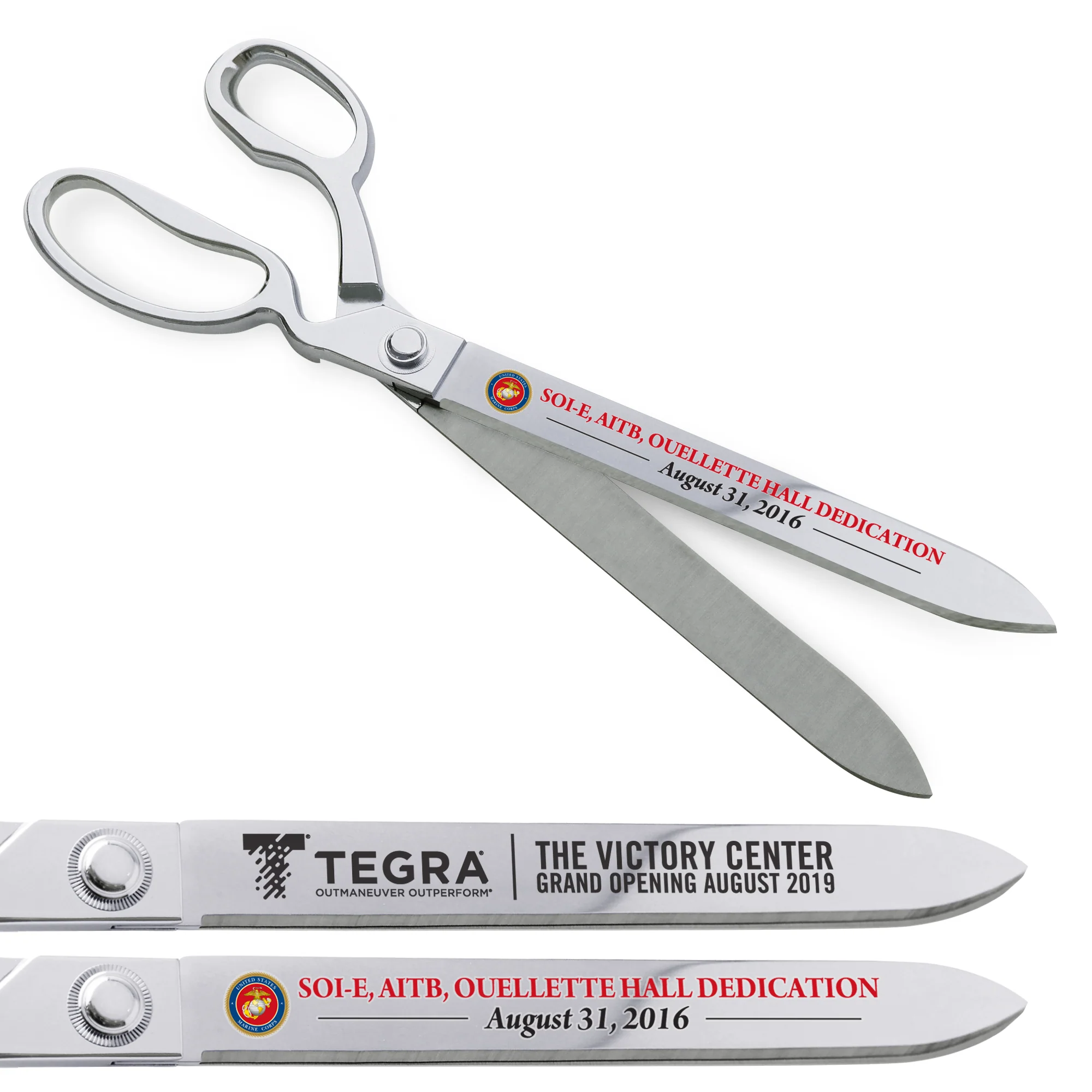 15" Chrome Plated Ceremonial Ribbon Cutting Scissors - Image 2