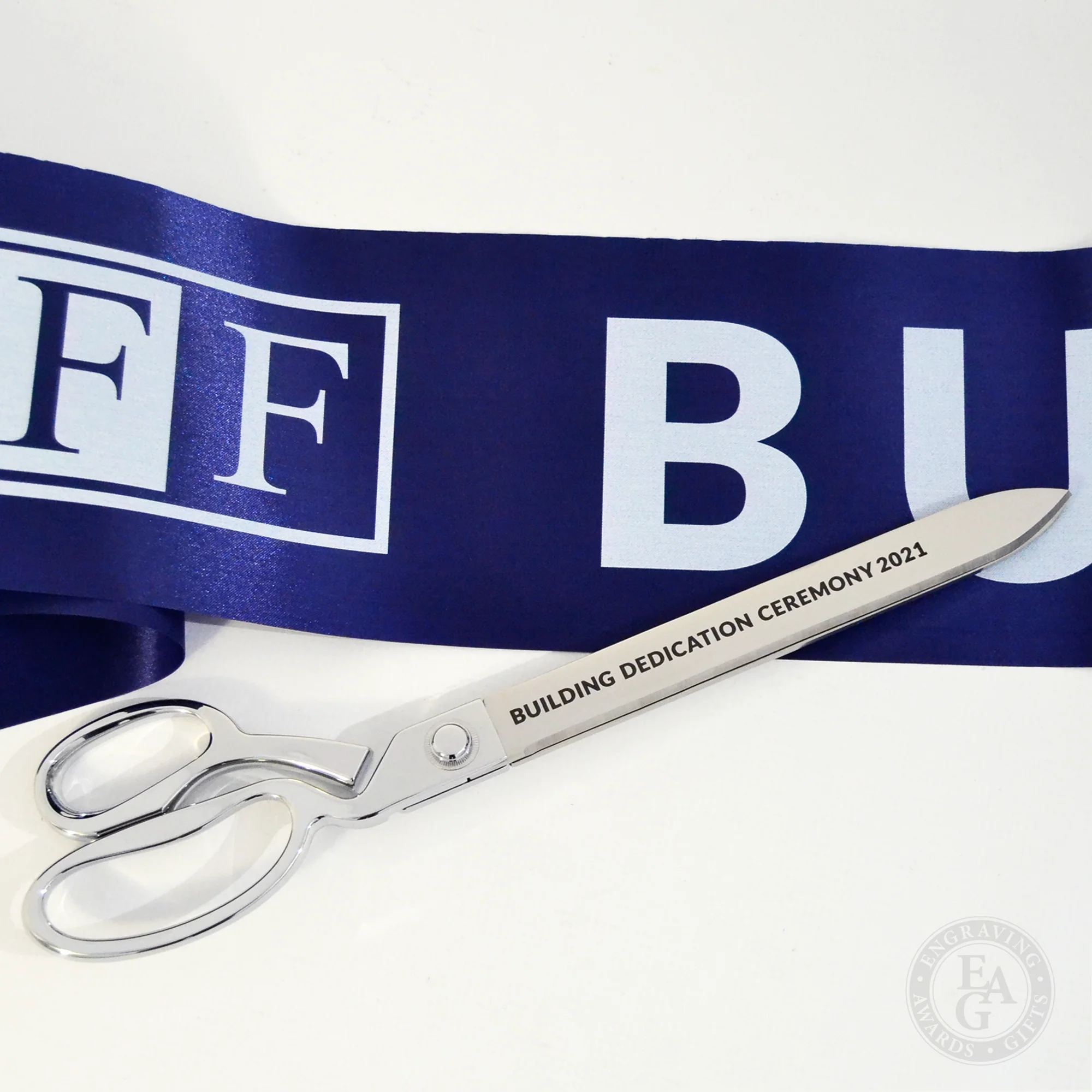 15" Chrome Plated Ceremonial Ribbon Cutting Scissors - Image 3