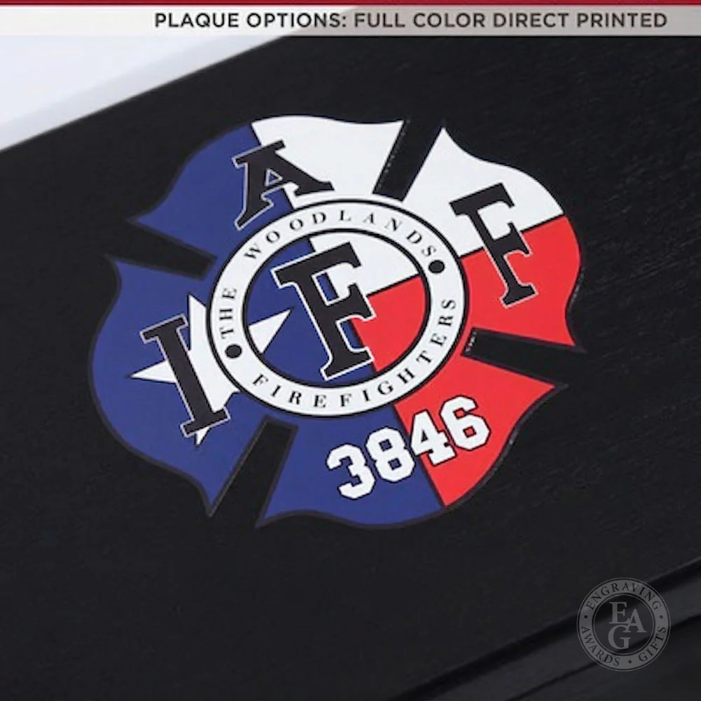 20" x 12" Black Firefighter Axe Award Plaque - Gold - Image 12