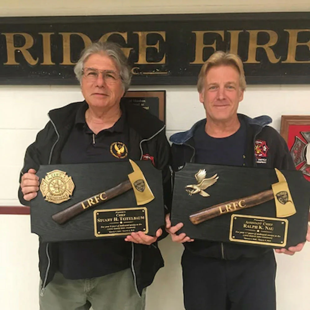 20" x 12" Black Firefighter Axe Award Plaque - Gold - Image 24