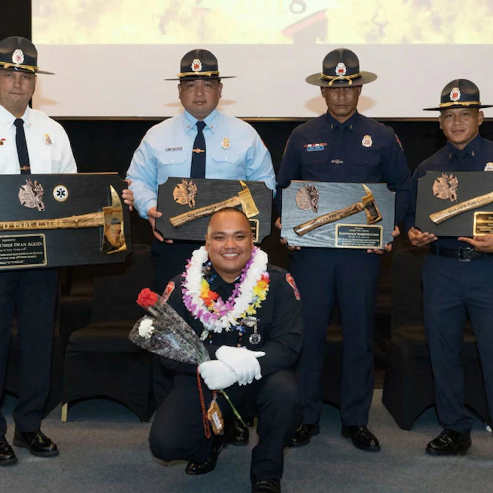 20" x 12" Black Firefighter Axe Award Plaque - Gold - Image 26