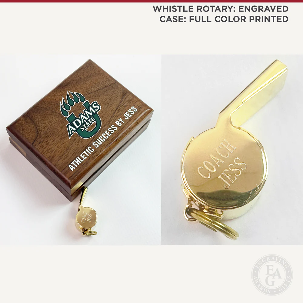 24 KT Gold Plated Whistle Award w/ Walnut Case - Image 11