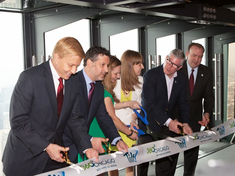 25" Blue Ribbon Cutting Scissors with Silver Blades - Image 17
