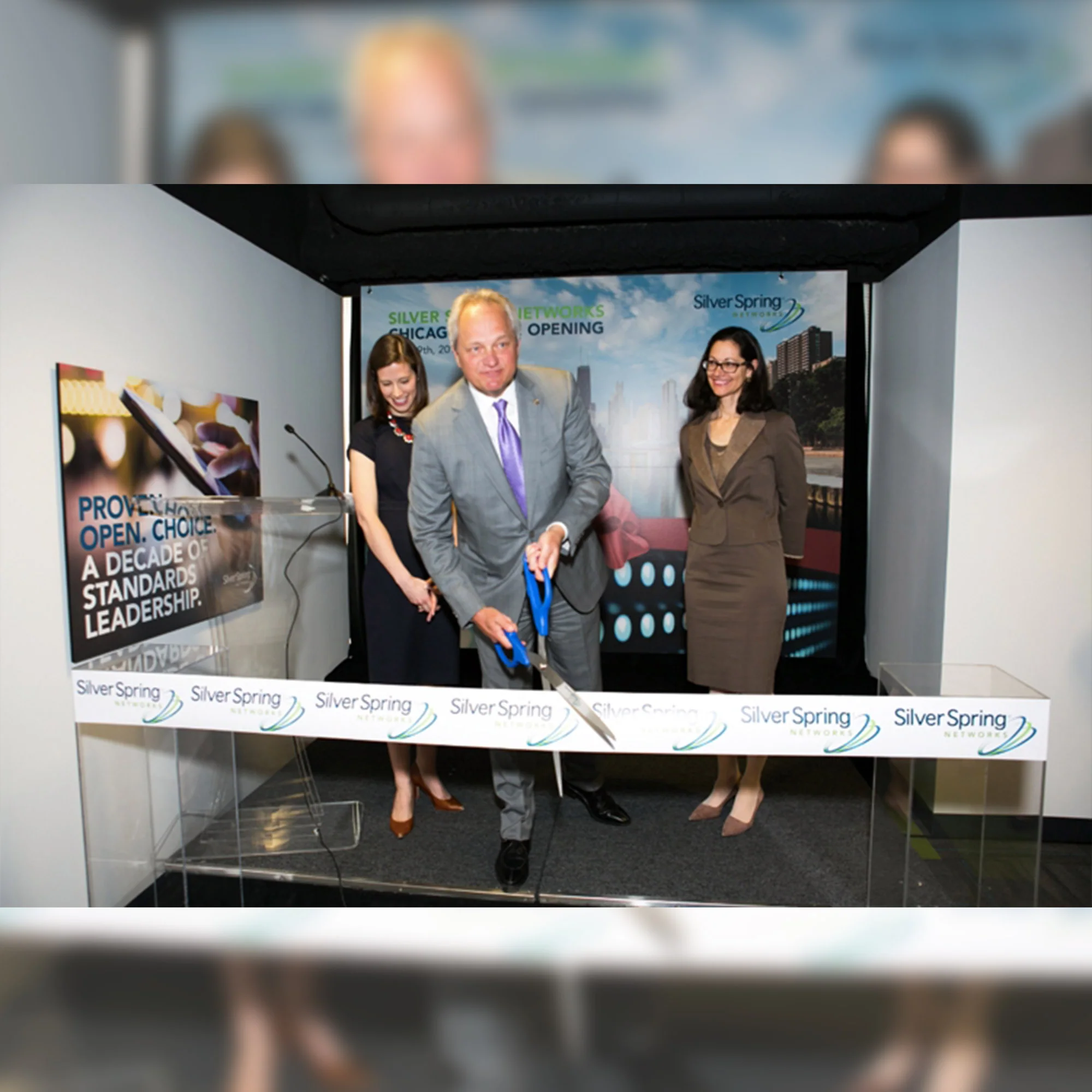 25" Blue Ribbon Cutting Scissors with Silver Blades - Image 20
