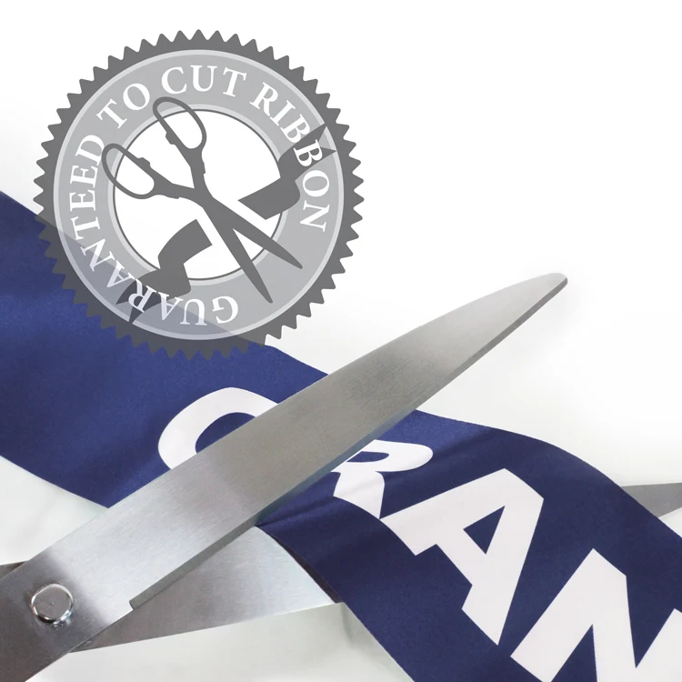25" Blue Ribbon Cutting Scissors with Silver Blades - Image 3