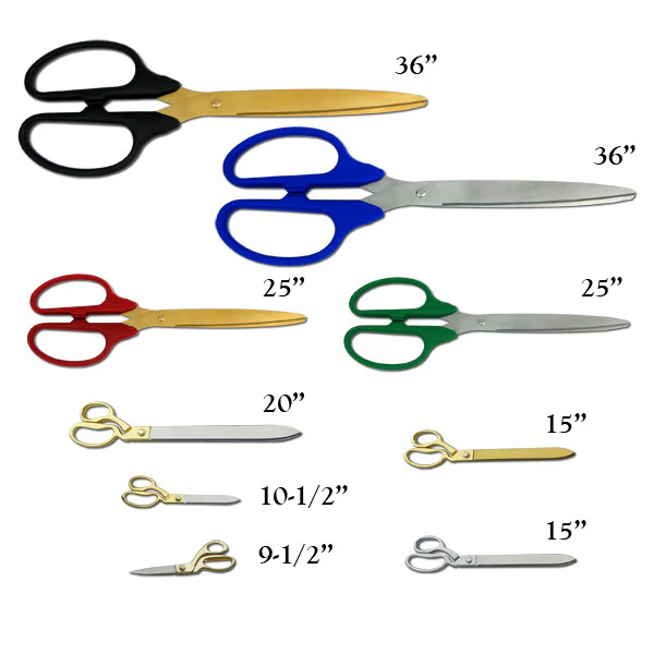 25" Green Ribbon Cutting Scissors with Silver Blades - Image 7