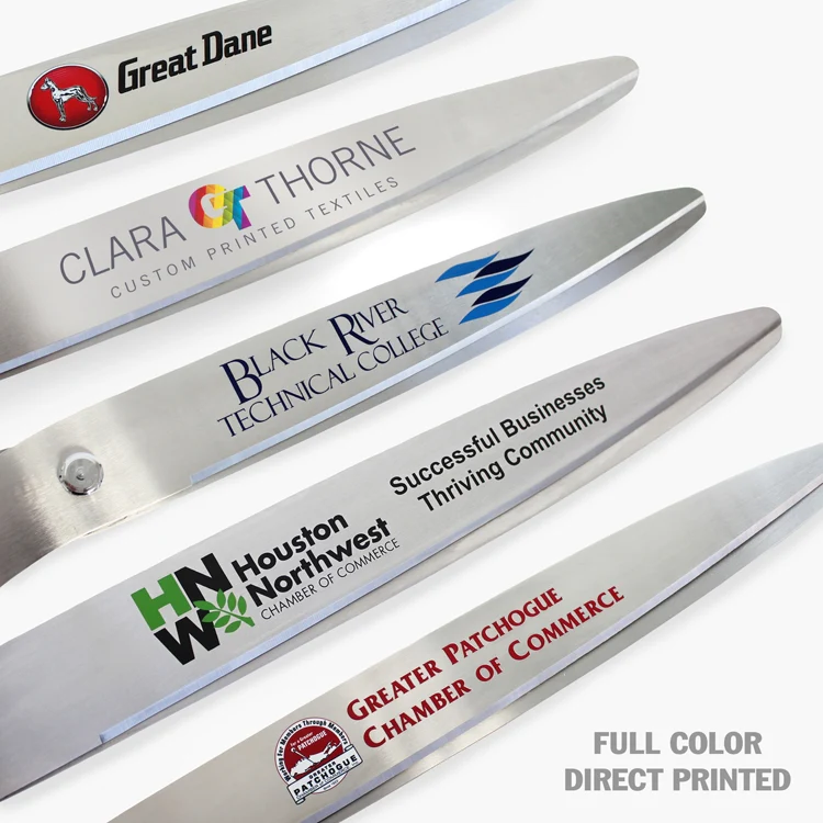 25" Green Ribbon Cutting Scissors with Silver Blades - Image 9