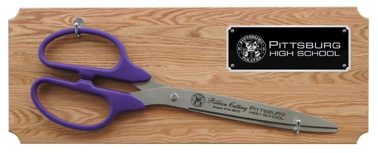 36" Ceremonial Ribbon Cutting Scissors Oak Plaque - Image 10