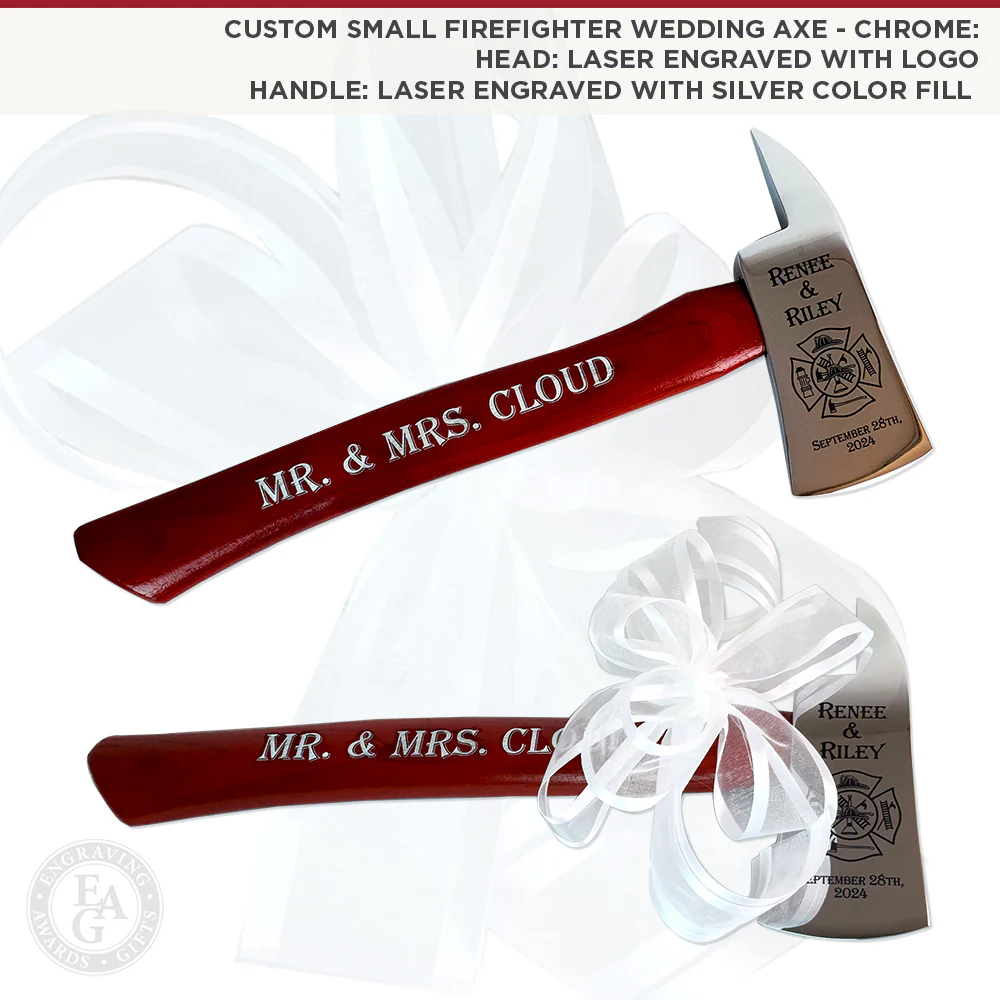 Small Firefighter Wedding Axe - Chrome - Image 8