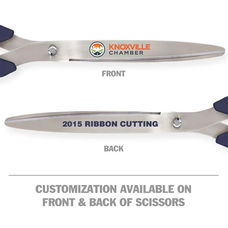 36" Navy Blue Ribbon Cutting Scissors with Silver Blades - Image 8