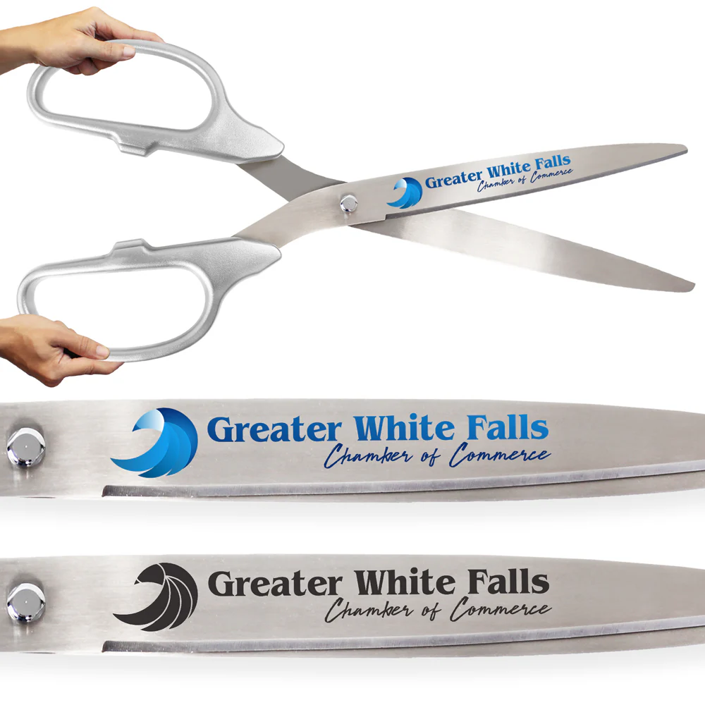 36" Silver Ribbon Cutting Scissors with Silver Blades