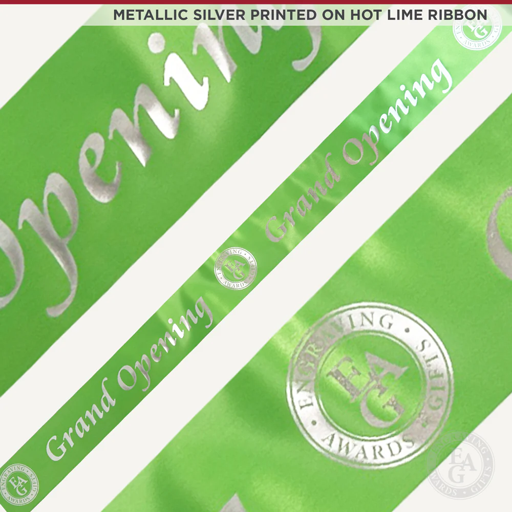 4" Wide Metallic Silver Printed Ribbon - Image 12