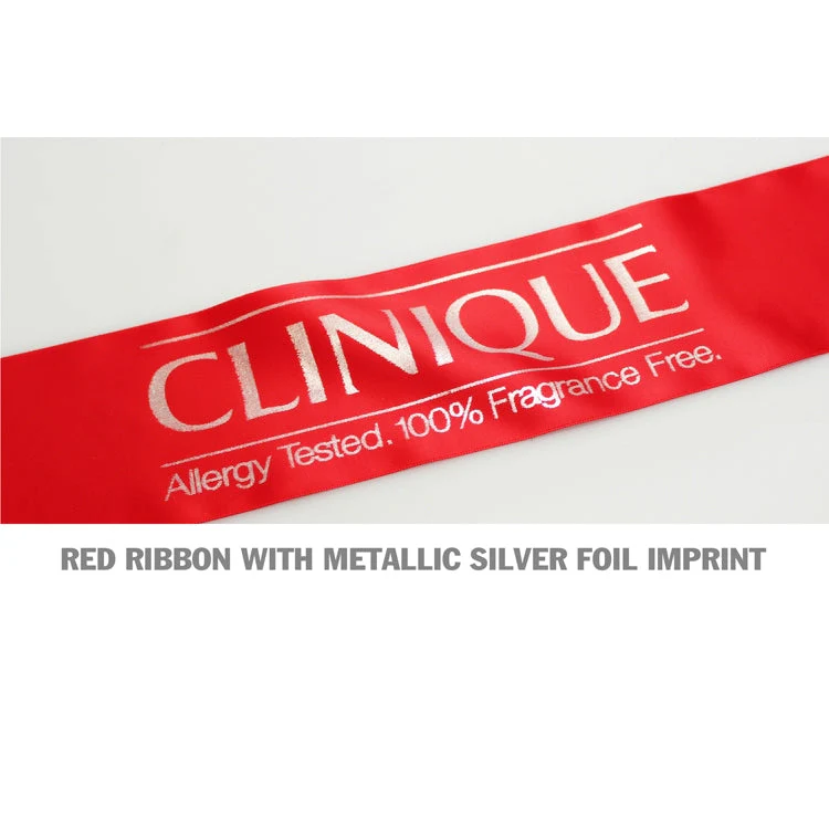 4" Wide Metallic Silver Printed Ribbon - Image 5