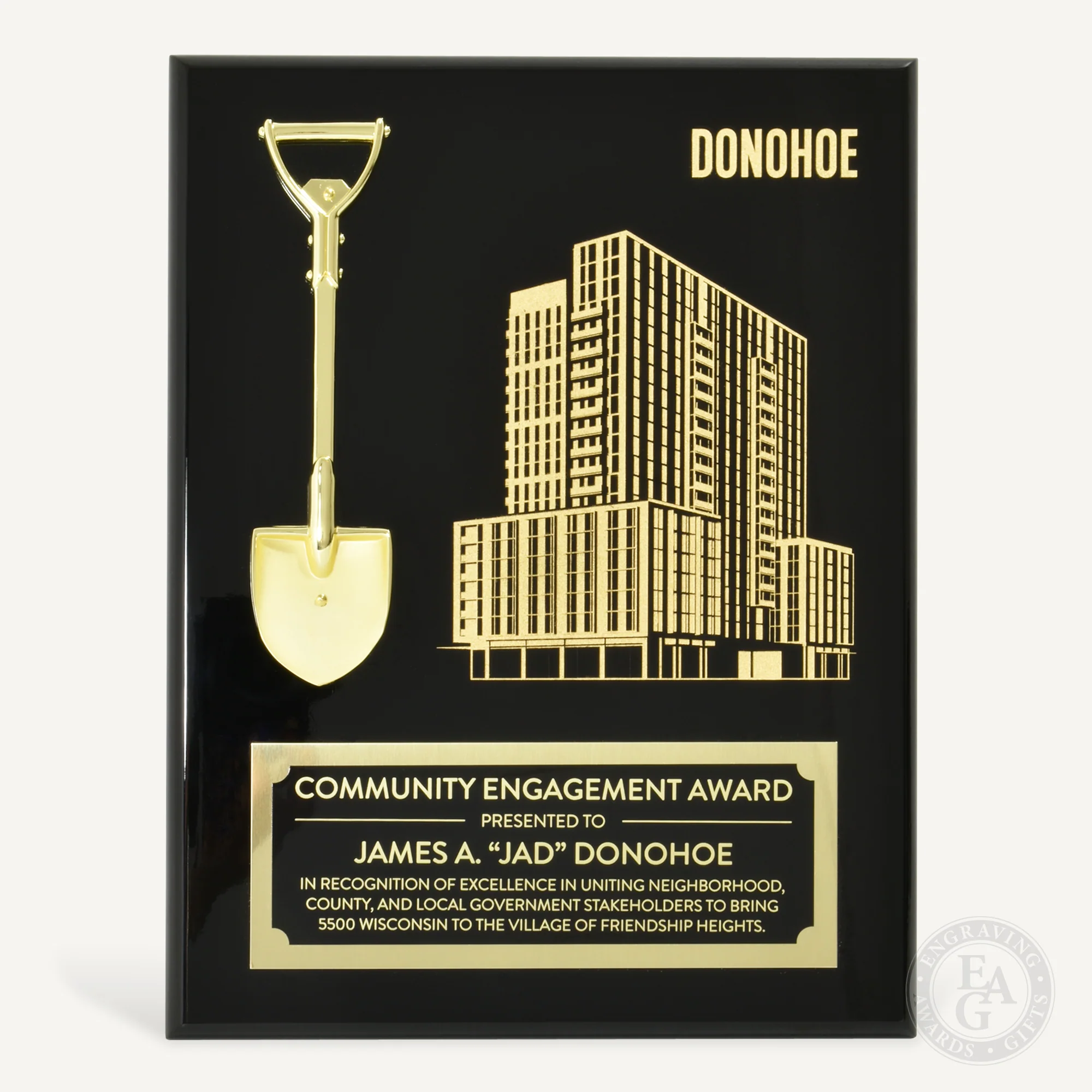 9" x 12" Miniature Vertical Shovel Plaque - Image 6