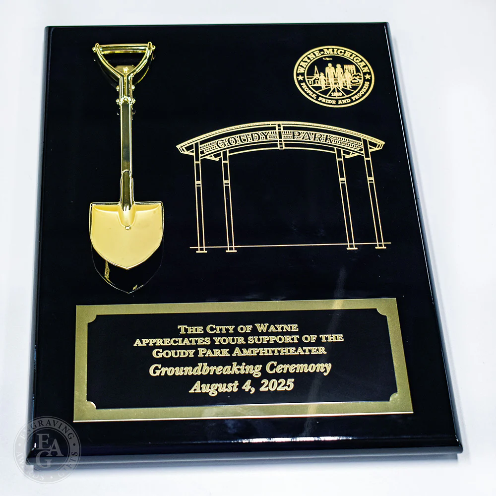 9" x 12" Miniature Vertical Shovel Plaque - Image 7