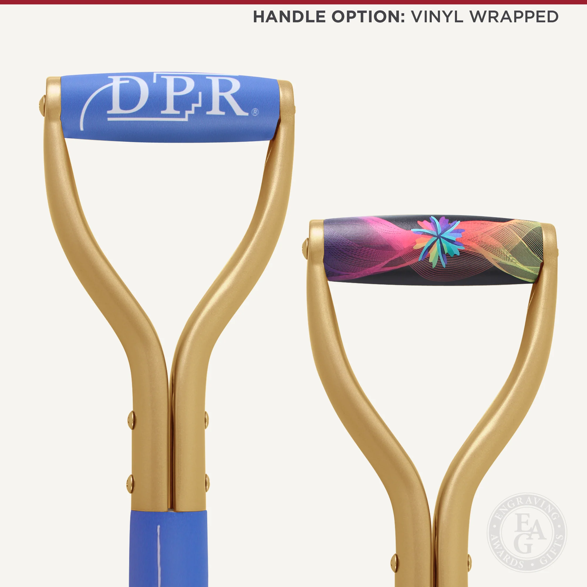 Exclusive Specialty Style Spade - Gold Finish Ceremonial Groundbreaking Shovel - D-Handle - Image 9