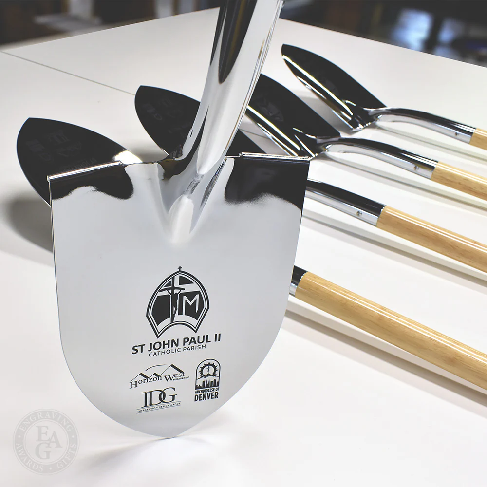 Groundbreaking Ceremonial Shovel Kit - Specialty Chrome Plated Long Handle - Image 10