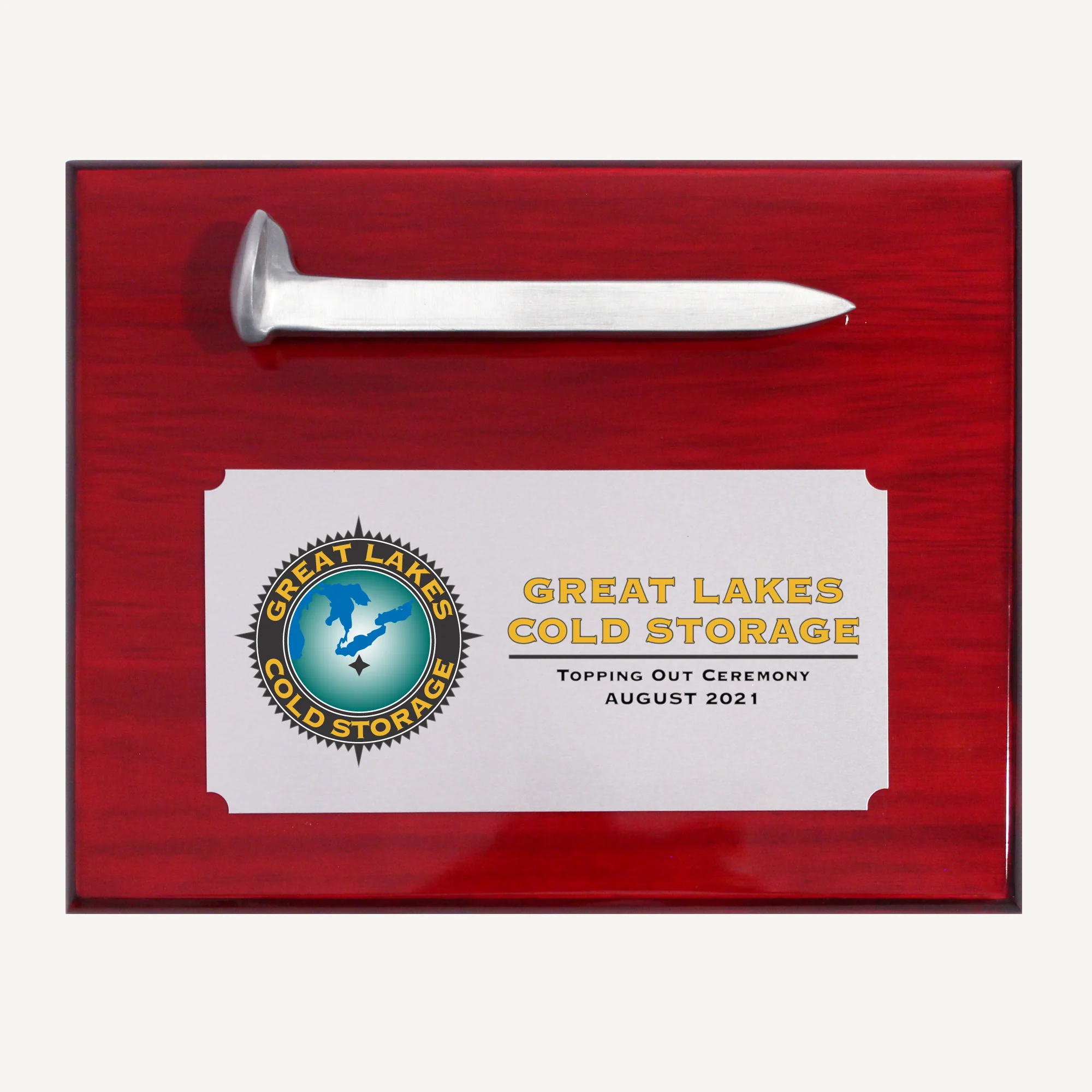 Satin Silver Ceremonial Railroad Spikes Plaques