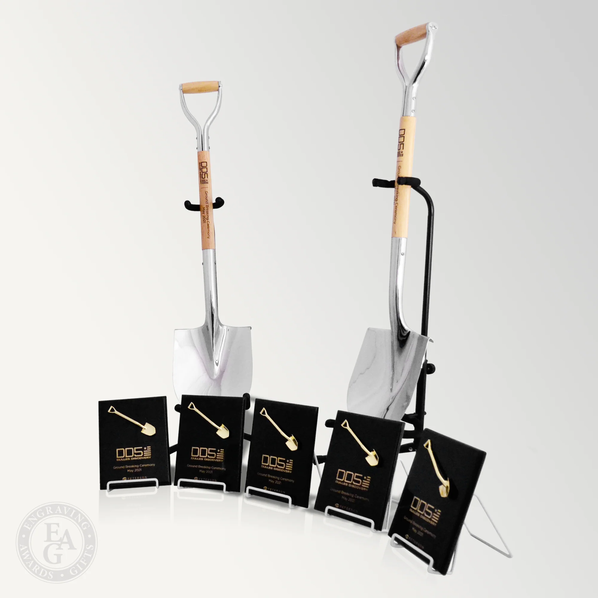 Traditional Chrome Plated Ceremonial Groundbreaking Shovel - D-Handle - Image 27